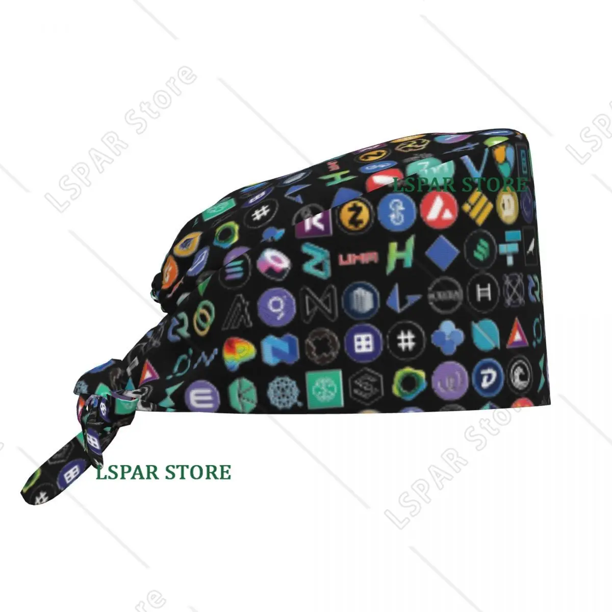 Crypto Coins Altcoin Blockchain Scrub Hat Surgical Scrub Caps Nurse Medical Cap Bitcoin Work Scrubs Hat for Hospital Pharmacy