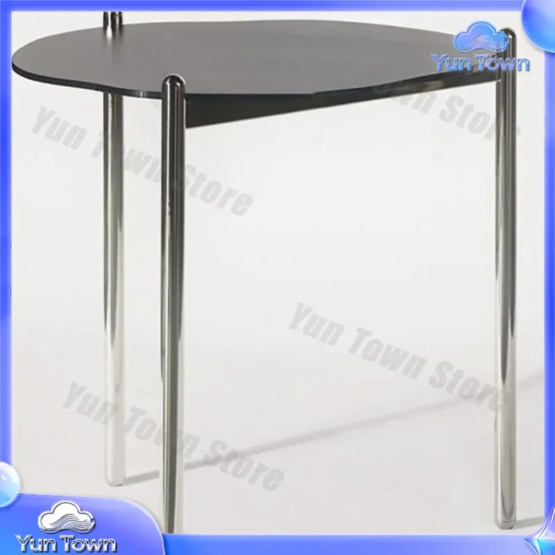 Mini Coffee Table for Stainless Steel Glass Living Room Sofa Small Side Table Black Silver Designer Internet Celebrity Light