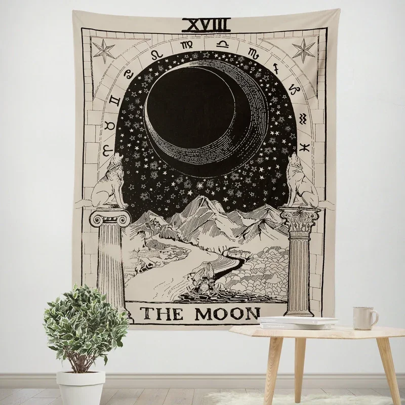 Tarot Card Tapestry Wall Hanging Astrology Divination Bedspread Beach Mat Hanging Cloth Divination Bed Cover