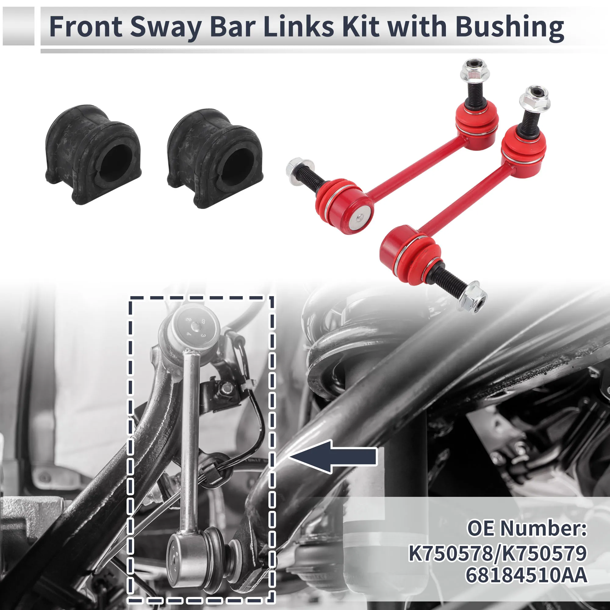 

Тяги переднего стабилизатора UXCELL с 2-мя втулками для Jeep Grand No K750578