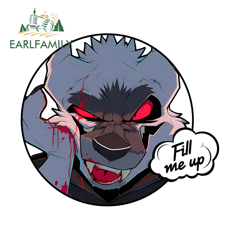 

EARLFAMILY Furry Wolf Car Stickers Creative Rearview Mirror Decals Simple Practical Scratch Proof Storage Flask Water Bottle