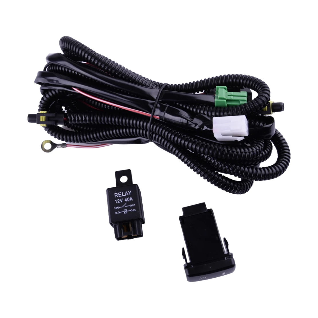

H10 H12 LED Fog Light Wiring Harness Kit Relay Switch Fit for Toyota 4Runner FJ Cruiser Solara Tacoma Tundra Lexus LX470 GX470