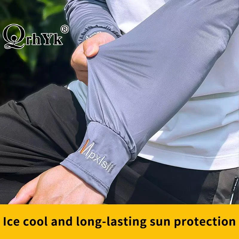 Ice Silk Sleeve Sun Protection UV Arm Cover for Men Women Breathable Quick Dry Outdoor Cycling Sports