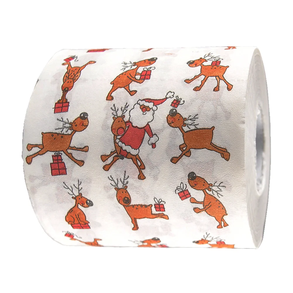 Printed Toilet Papers Funny Elk Paper Roll of Christmas Theme Paper Tissue Roll novelty toilet paper paper rolls