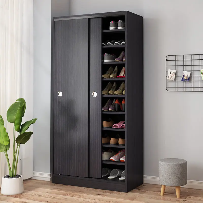 

Shoe cabinet, sliding door, multi-layer, large capacity, household, door, wooden, e****mical