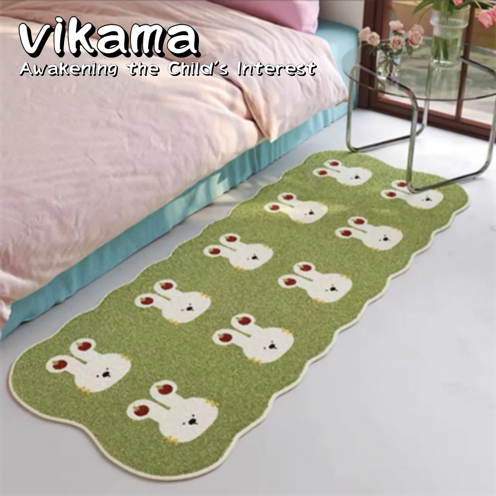 VIKAMA Teenage Girl - Friendly INS Cartoon Long Mat—Thickened Home Rug for Bedroom Bedside, Living Room, Kids Room & Dormitory