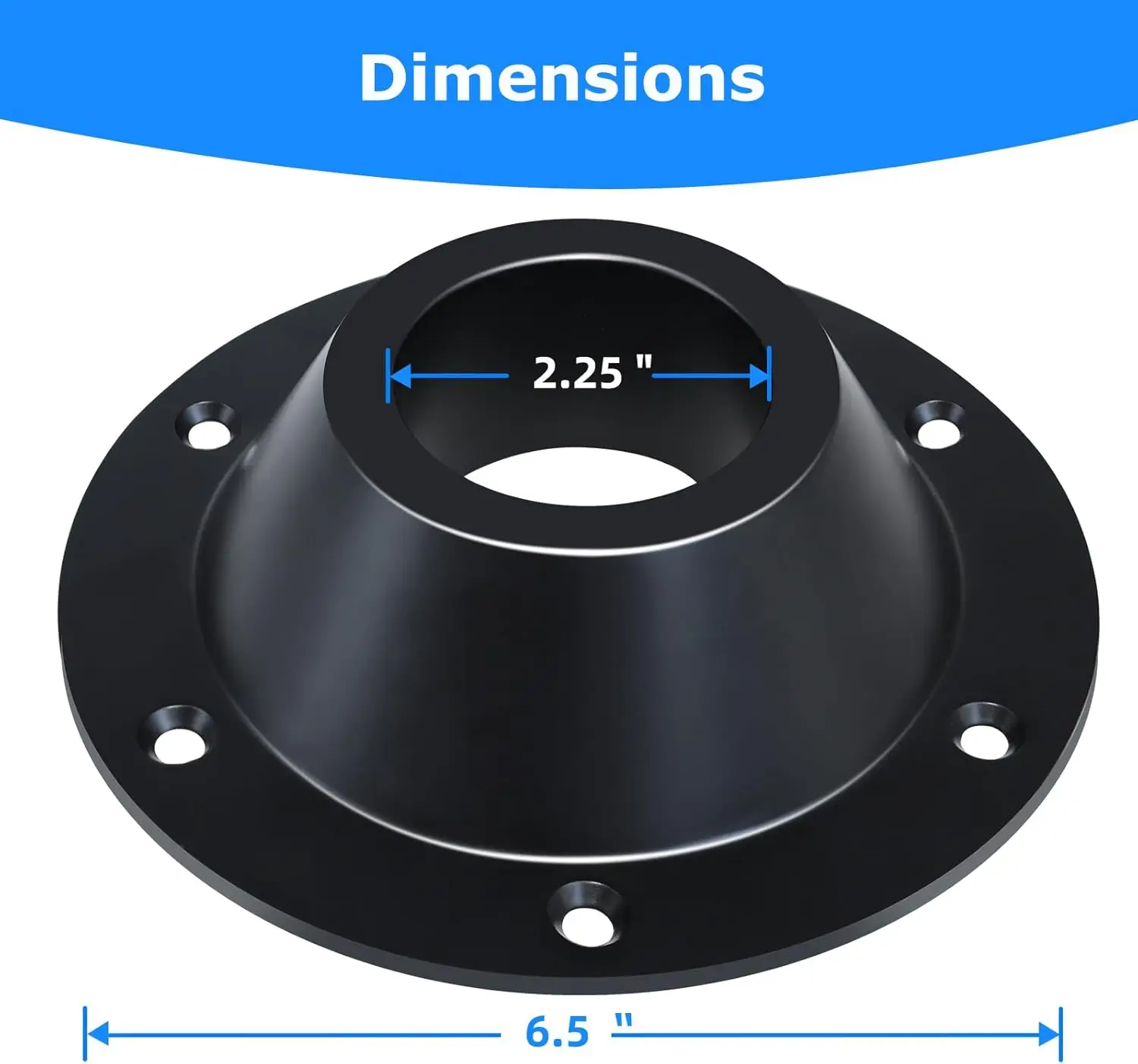 2 Pack RV Table Base Mount,Pedestal Table Leg Flange,Floor Mounting Bracket Flush Plate with 6 Installing,Include Screws,Black