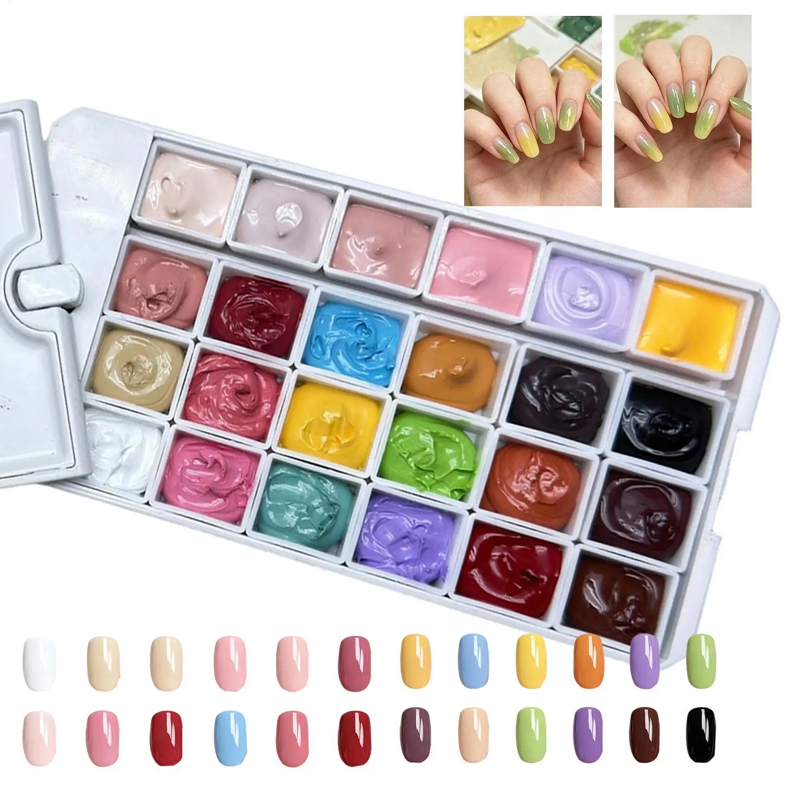 24Color Nail Gel Palette High-saturation Blush Gradient Blush Transfer Gel Patting Painting Gel Varnish Gradient Pat Gel Palette