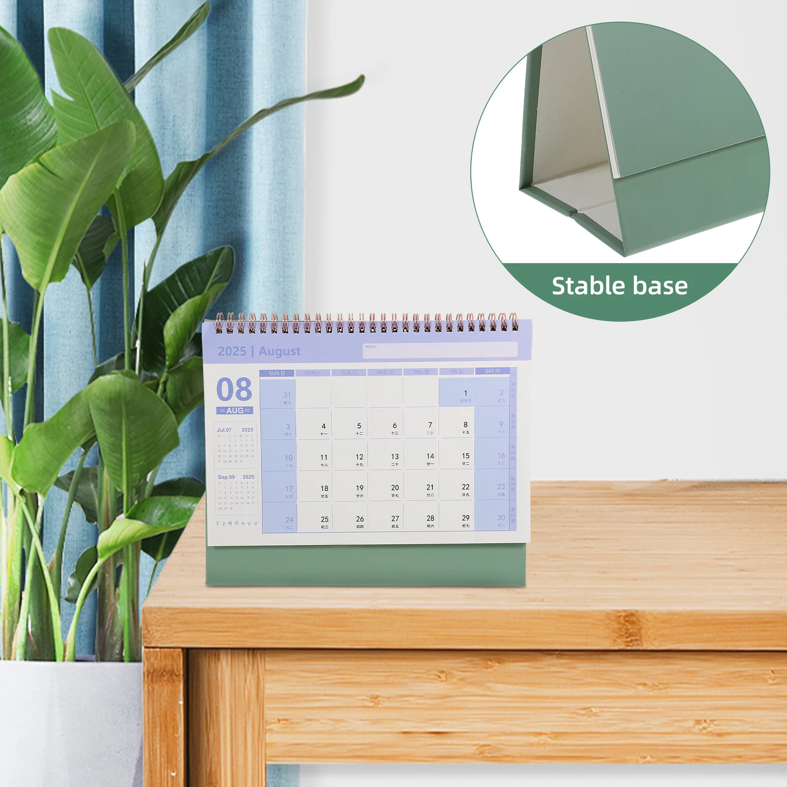 

Настольный календарь из золотой фольги 2025 года, минималистичные толстые бумажные металлические переплетные календари, белый, зеленый, для домашнего офиса, повседневного использования