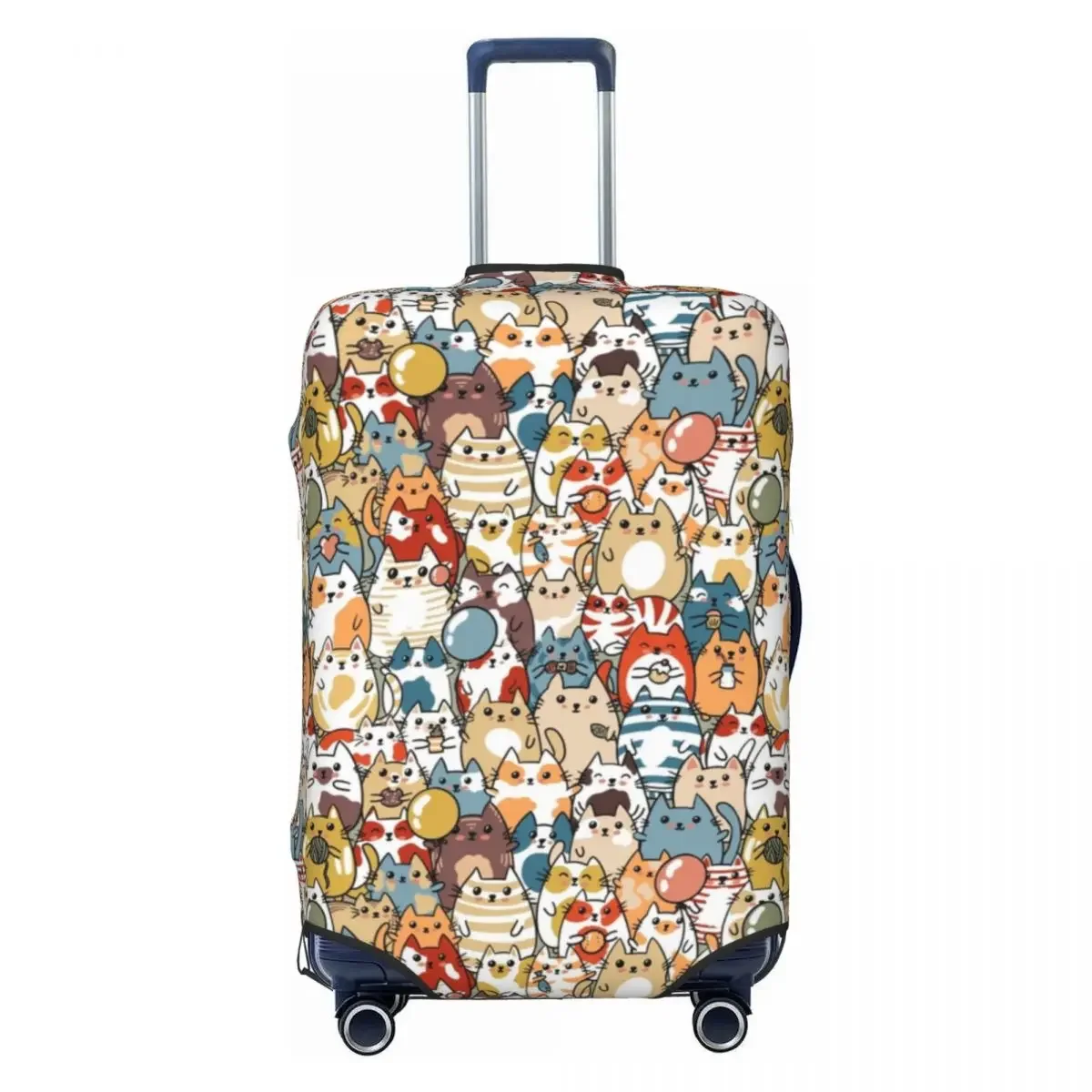 Cute Cats Repeat Suitcase Cover Colourful Funny Animals Cartoon Holiday Cruise Trip Useful Luggage Accesories Protection