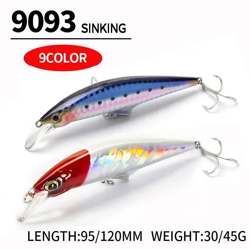 120mm 45g Minnow Fishing Tackle Swimbait Sink Lures Whopper Plopper Ascesorios Pesca Fishing Lure Set Jerkbait Ocean Crankbait