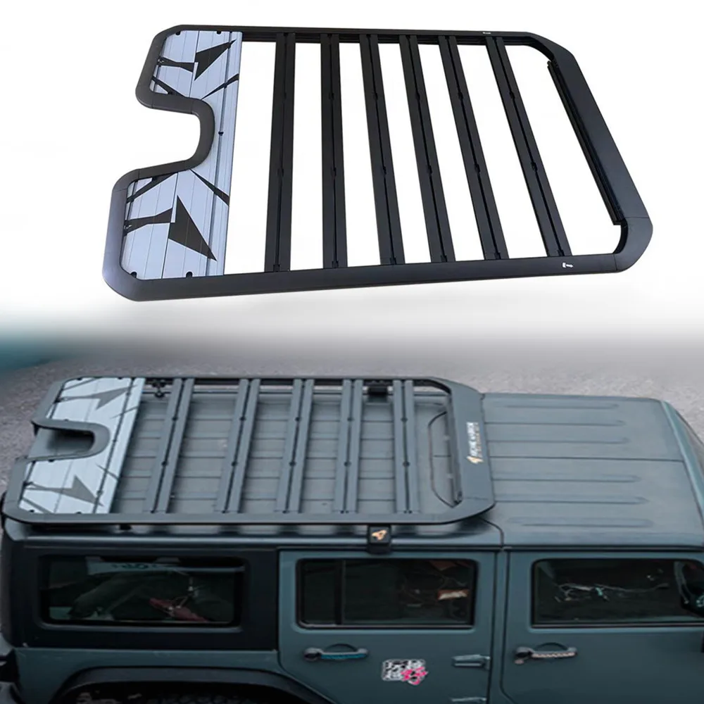 Roof Rack Luggage Carier Cargo Basket Thickened Aluminium Alloy Fit for J eep Wrangler JL 2018++