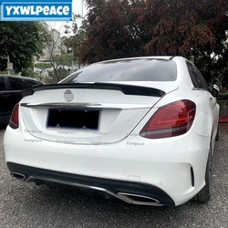 For Mercedes-Benz W205 C-class Spoiler C180 C200 C260 2015-2019 Spoiler ABS Material Primer Color  Rear Trunk Lip Spoiler Wing