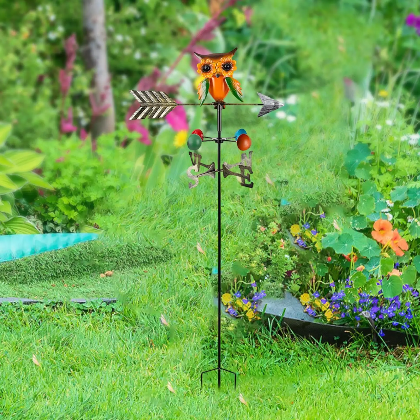 

Iron Owl Weather Vane Sturdy Yard Decor Weather Vane for Farmhouse Yard Lawn, Hot Air Balloon Outdoor Garden Decoration