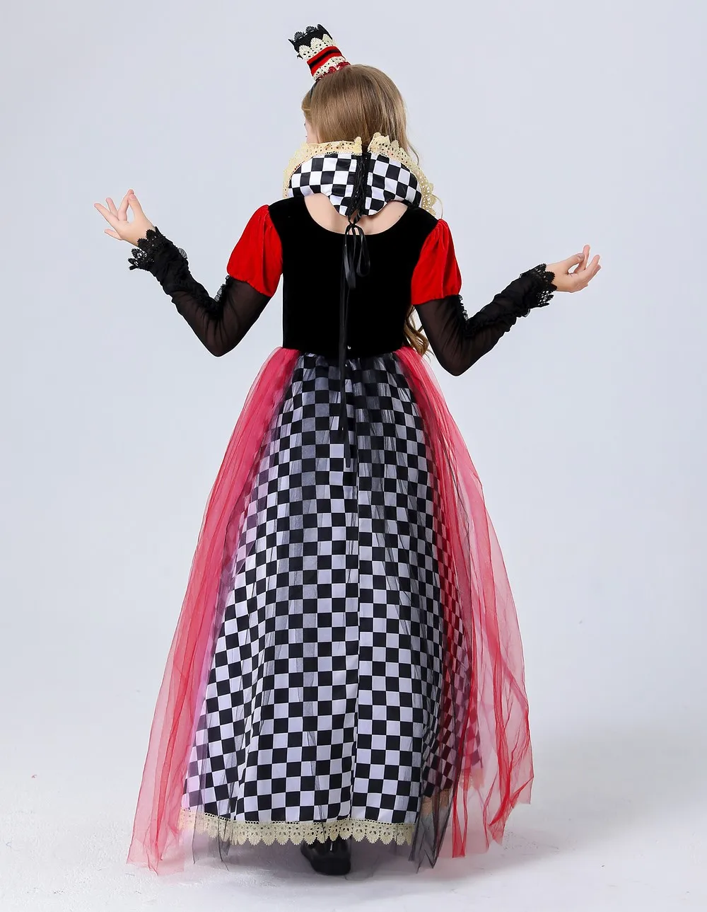 Costumes de cosplay d'Halloween pour enfants, robe de reine rouge, vêtements de performance, scène de drame, robes de soirée, 2023