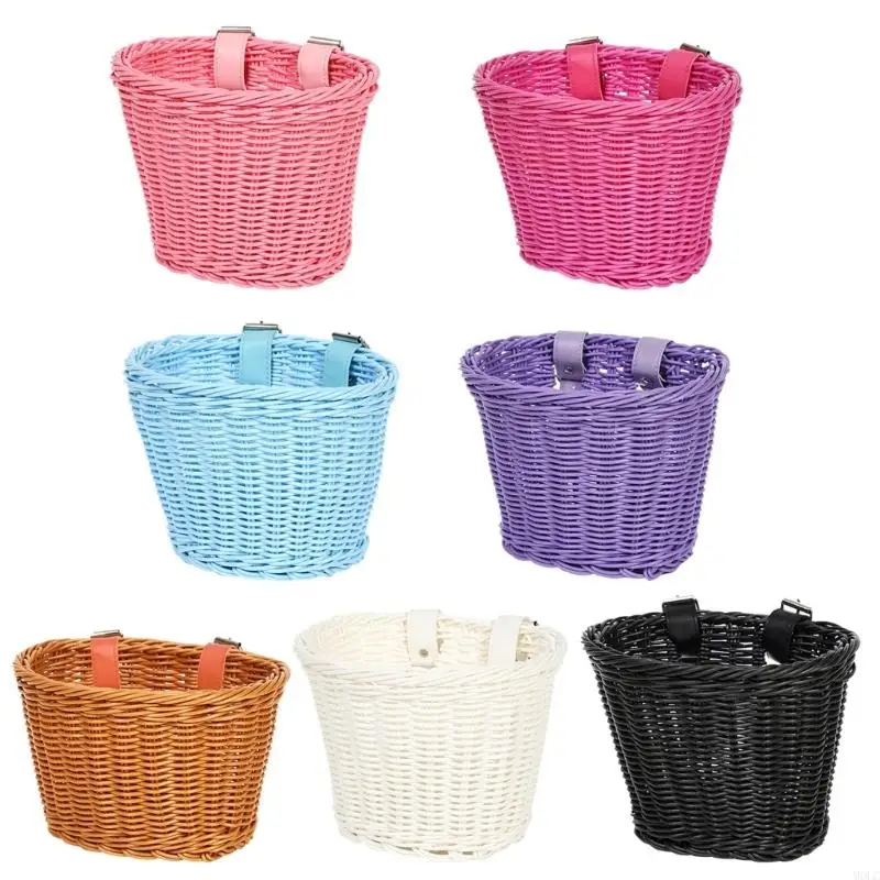 

MOLC Childrens Bicycles Basket Plastic Wovens Bikes Basket Kid Bicycles Wicker Basket