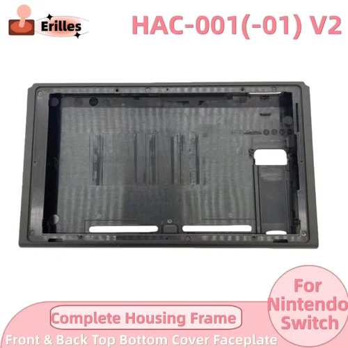 HAC-001(-01) Reemplazo de versión V2 Marco de carcasa completo Placa frontal de cubierta inferior superior delantera y trasera para Nintendo Switch