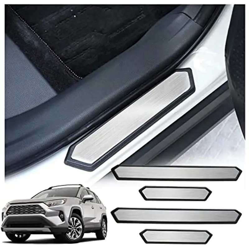 WF-Interior Accessories Door Sill Protector Compatible For Toyota Rav4 2019 2020,RAV4 Door Step Plate