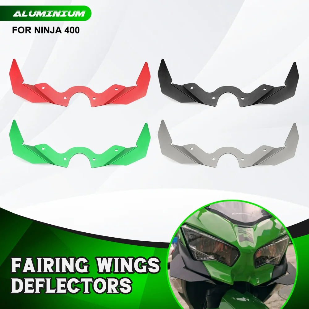 Für KAWASAKI Ninja 400 Zubehör: Aerodynamischer Frontspoiler, Winglet, Beak Nose Cone Extension Cowl für Ninja400