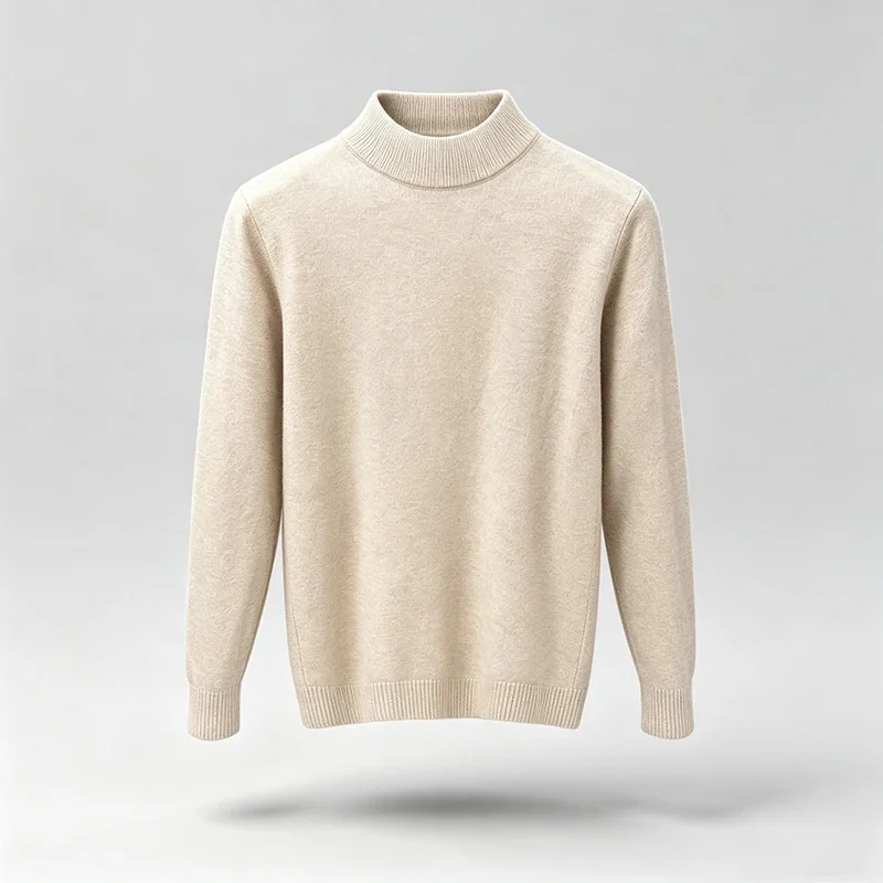 Mens Basic Crew Neck Knit Pullover Long Sleeve Ribbed Edge Design Comfort Stretchy Fabric For Travel Shopping And Daily Outfits