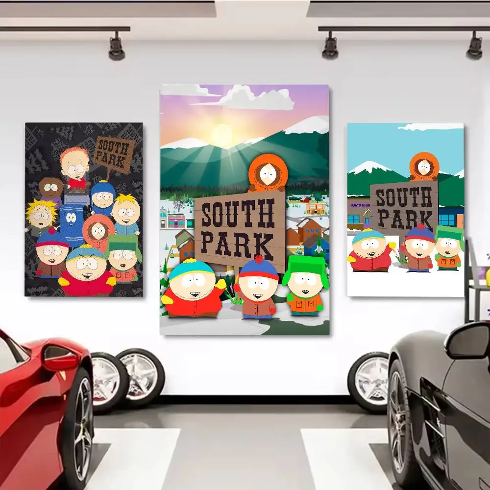 ملصق S-South Cartoon Park لغرفة المعيشة المنزلية جدار الفن ديكور غرفة المرآب