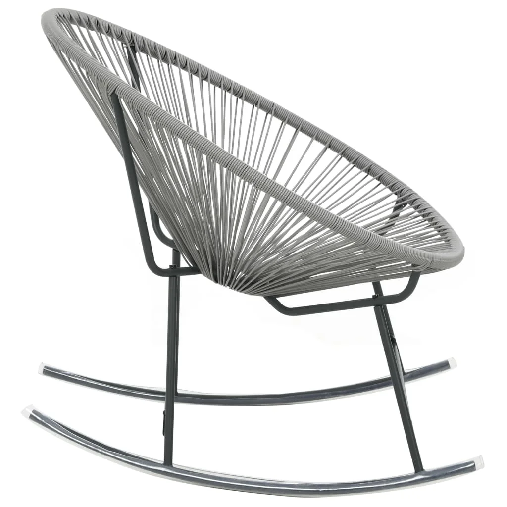 Outdoor Rocking Moon Chair Gray Poly Rattan Recreational chair