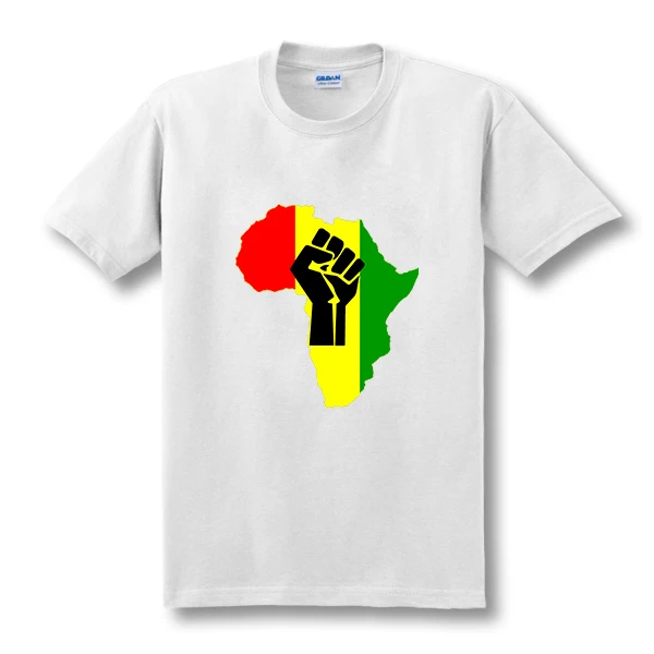 New AFRICA Power Rasta Reggae Music Logo Men's T-shirt Man Cotton Camisetas Print Short Sleeve T Shirt Streetwear