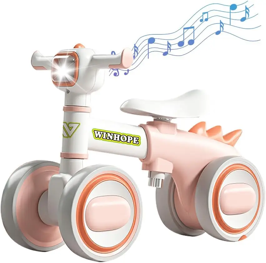 Baby Balance Bike for 1-3 Year Old Boys & Girls, Silent Wheels, with Colorful Lights & Music, Toddler Balance Bike for 12-36 Mon