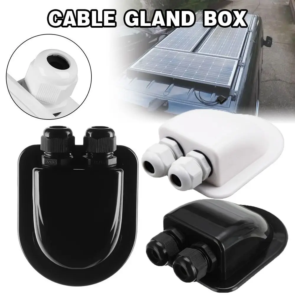 

Лодка Изогнутый кабельный соединитель из АБС-пластика Прочный кабельный ввод с двойным отверстием Уплотнительная коробка для солнечной панели