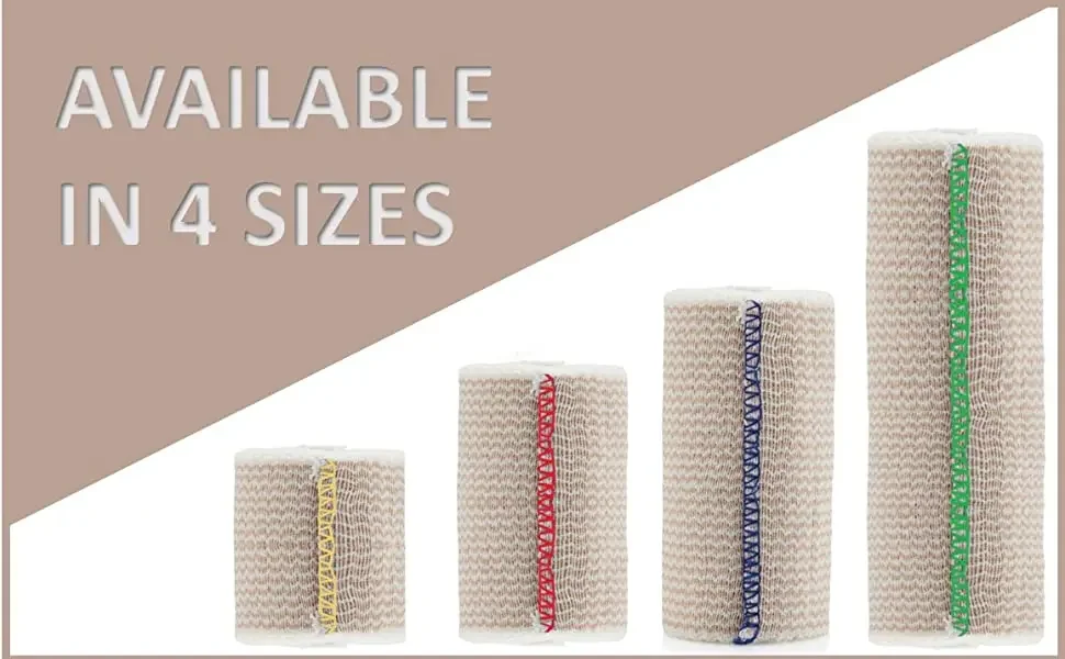 2 Pack Elastic Bandage Wrap, Compression Wrap Bandage for Legs, Ankle, Knee, Tummy, Body, Lymphedema Wraps for Legs, Latex-Free