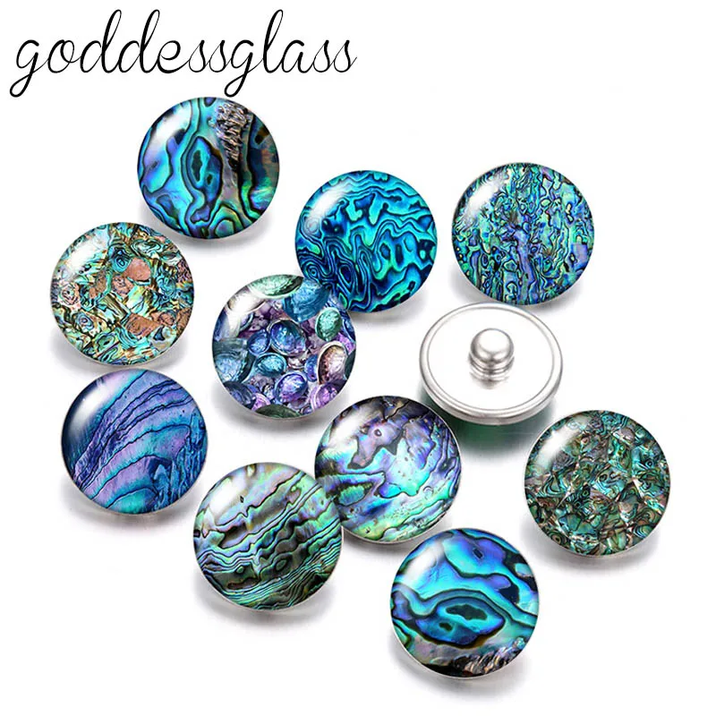 Gilded Green Blue Imitation Stone Texture 10pcs mixed 12mm/18mm snap buttons for 12mm/18mm snap bracelets DIY snap jewelry Gift