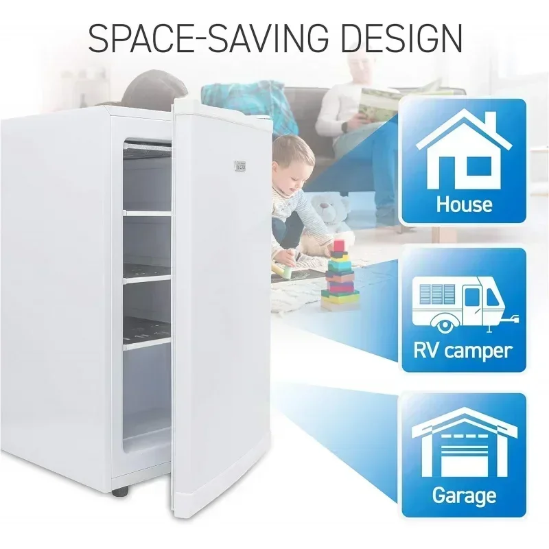 D2BCCongelatore verticale fresco commerciale, congelatore stand up da 6 piedi cubi con porta reversibile, bianco