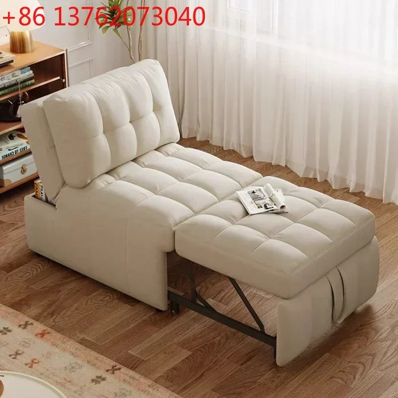Living Room Bedroom Rest Single Lazy Couch Convertible Sofas Furniture 1 Seat Puff Dual Purpose Folding Fabric Leather Sofa Bed