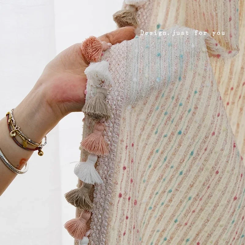 

French Girly Princess Ice Cream Pink Girls Room Curtains for Living Room Bedroom Senior Sense of New Children's Room Customised