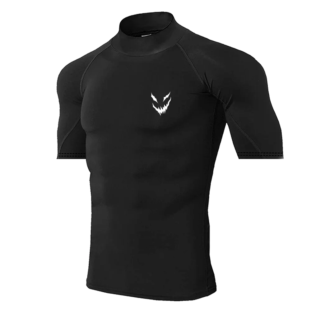 ジム薄型トレーニング速乾性 Tシャツメンズタートルネックタイトスポーツウェアトップスランニングとサイクリングコンプレッションスーツ S-3XL