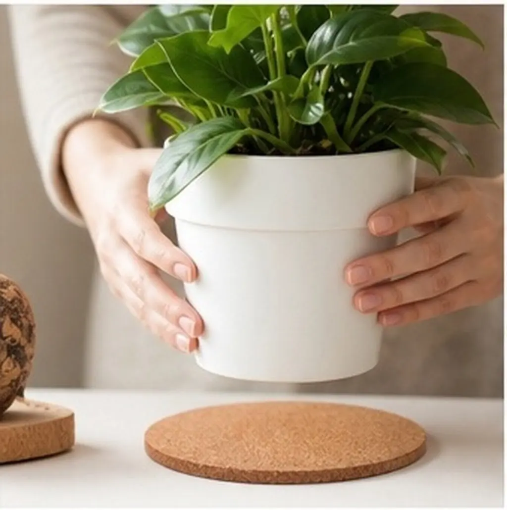 Cork Plant Coaster Flower Pot Saucer Garden Planter Mat Waterproof Flowerpot Pad Indoor Outdoor Use Garden Planter Mat