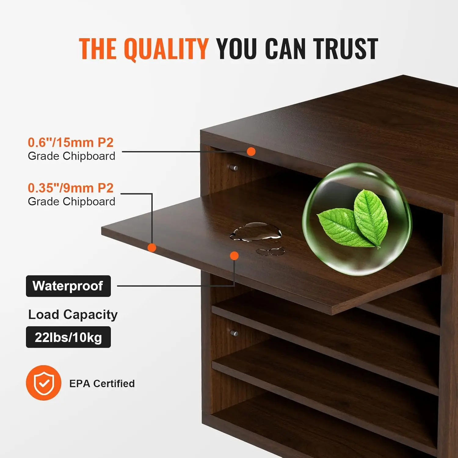 منظمو الأدب، صندوق بريد مكتبي مكون من 5 حجرات مع أرفف قابلة للتعديل، فارز الأدب الخشبي