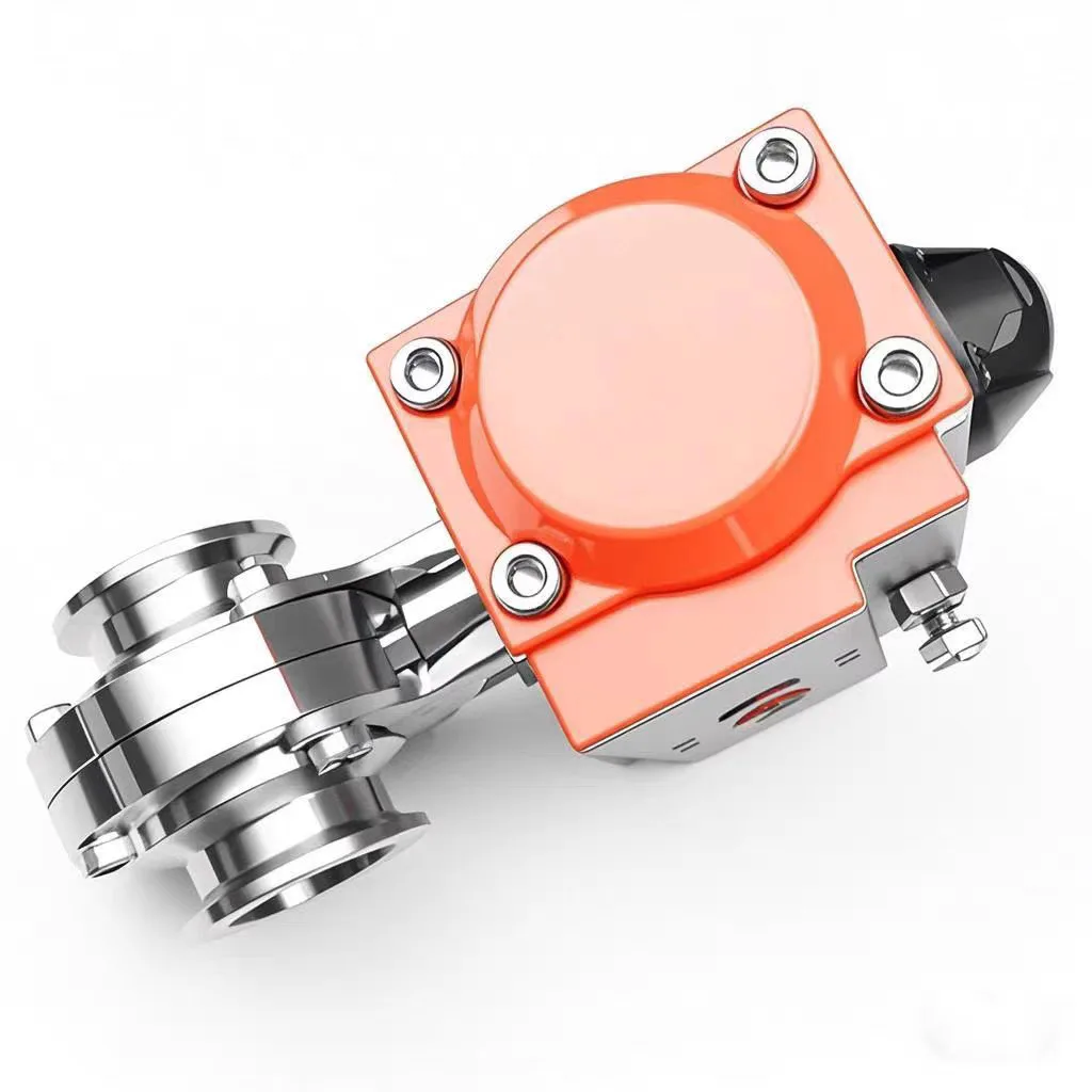 

Датчик-бабочка с тройным зажимом от 1/2 до 2 дюймов, двойной пневматический привод, воздушный оператор из нержавеющей стали, санитарный дроссельный клапан