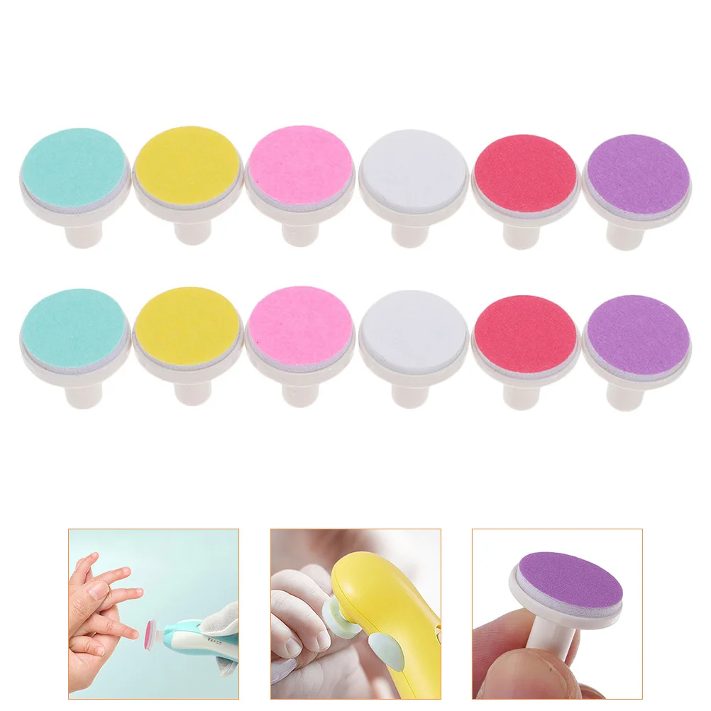 12pcs Infant Trimmer Electric Heads Pads Grinding Tool Newborn Care Trimming Tools File Replacement Pads Small Trimmers Pad