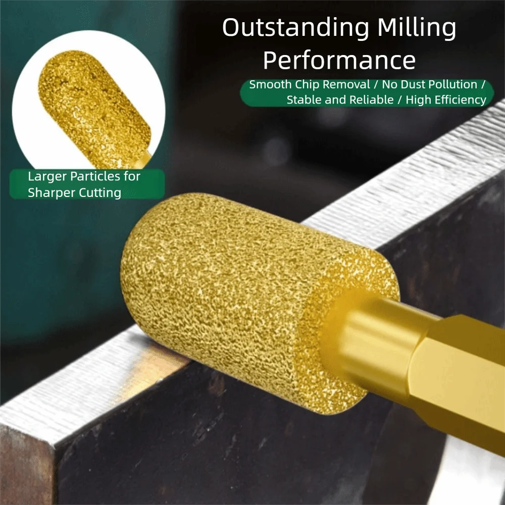 Hexagonal Shank Adamas Coated Rotary Burrs Sturdy Tool High Temperature Brazing Technology Adamas Rotary Tool Set