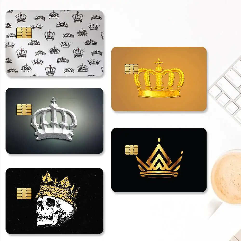 Golden Crown King Credit Card Stickers Skin For Bank Bus Metro 4PCS Cover Film Gift