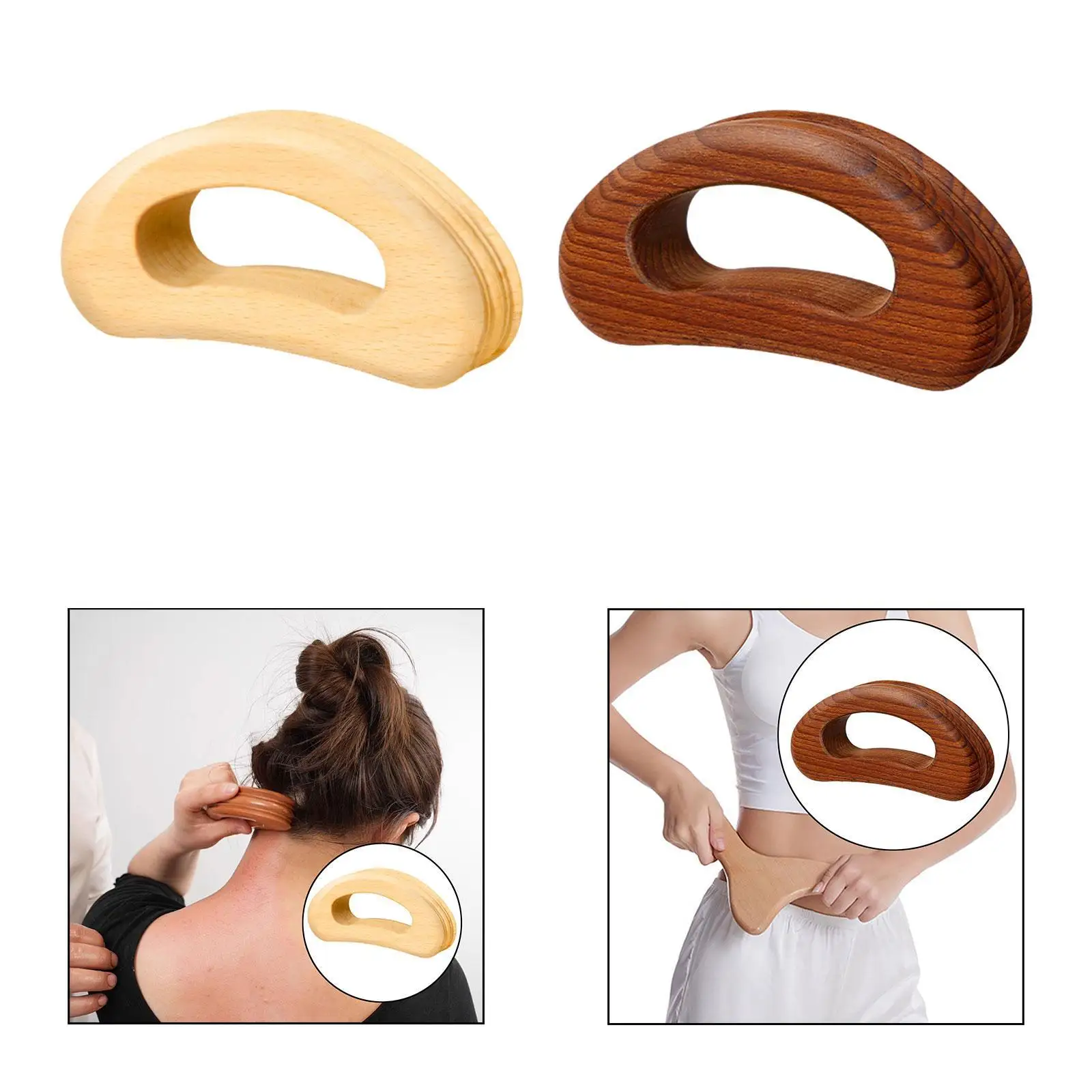 Ferramenta de massagem de madeira prática resistente ao desgaste ferramenta Gua Sha para rosto corpo pescoço