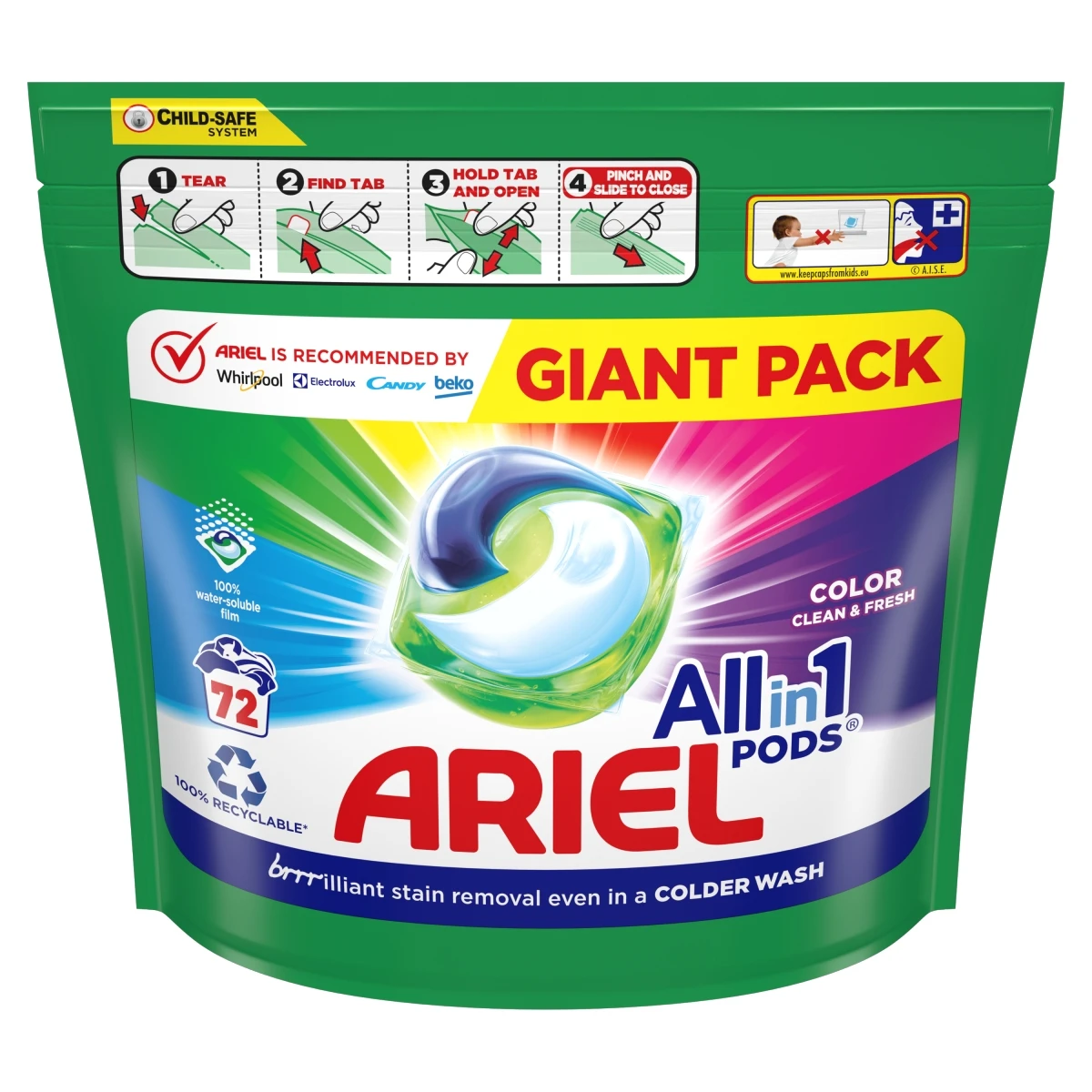 ARIEL Laundry Capsules All-in-1 PODS 72 Wash 72 PCs