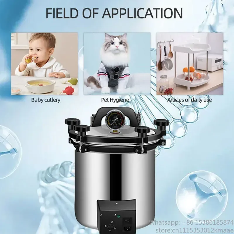 Vequyn 12L Portable Autoclave Sterilizer Model 260S+ Steam Sterilizer for Salon & Veterinary Instruments