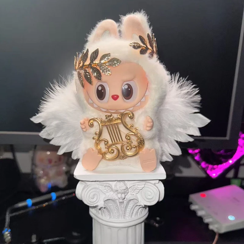 

Doll Clothes Outfit Accessories for 15-17cm Labubu Black White Angel Feather Wings DIY Mini Dolls Clothing Girl Gift