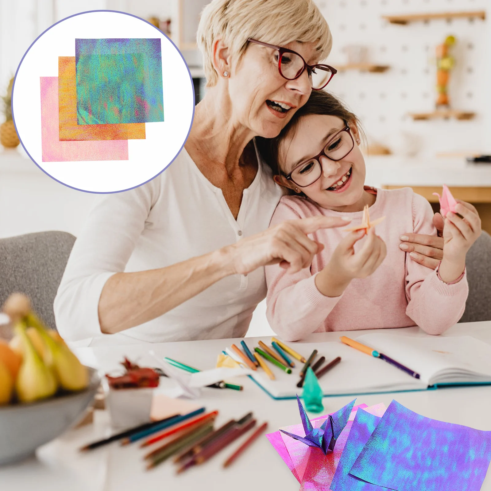 กระดาษโอริกามิสีสันสดใส 12 แผ่น คุณภาพพรีเมียม รูปทรงสี่เหลี่ยมจัตุรัส เหมาะสำหรับงานพับกระดาษ งานฝีมือ และการศึกษา