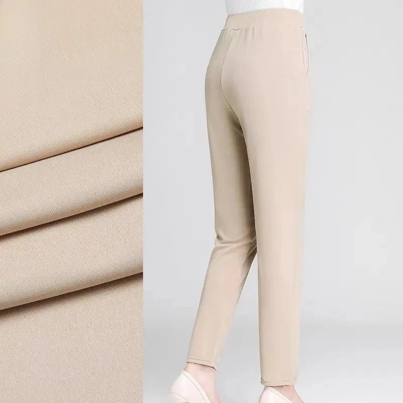 Women Pants 2026 Spring Summer Casual Stretch High Waist Women's Pants Baggy Straight Trousers Pants