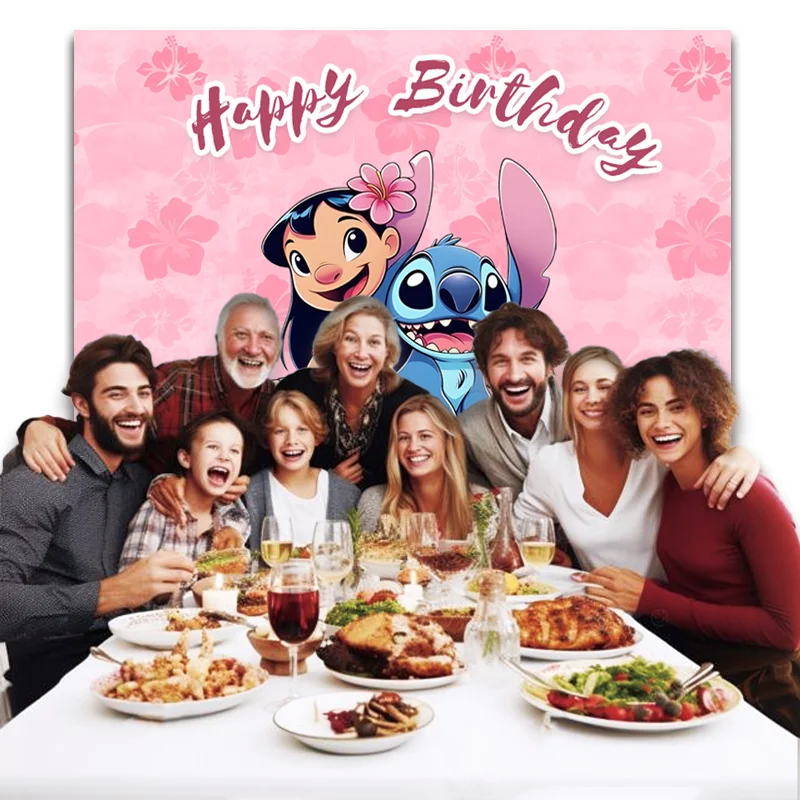 غطاء خلفية TB Disney Stitch & Lilo Arch لتزيين حفلات أعياد الميلاد للأطفال وخلفية لحفلات استقبال المولود الجديد