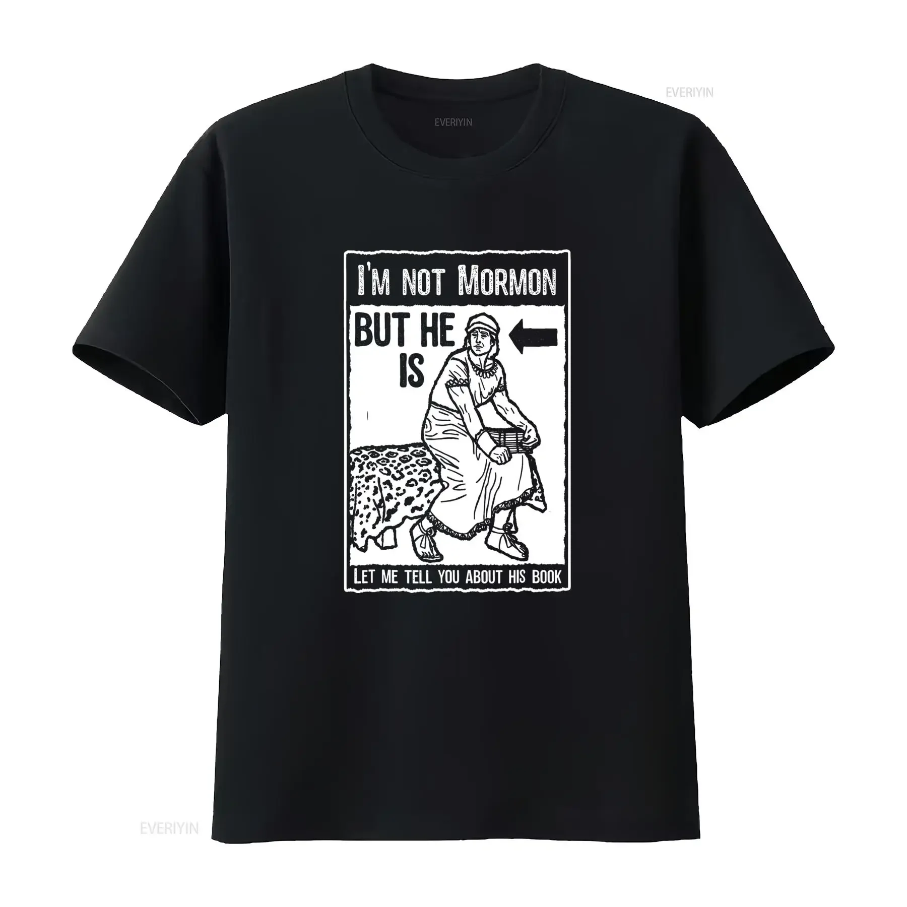 T-shirt humoristique « Je ne suis pas mormon, mais il est LDS » avec le Livre des missionnaires, style vintage, légèrement délavé, unisexe, pour un usage quotidien