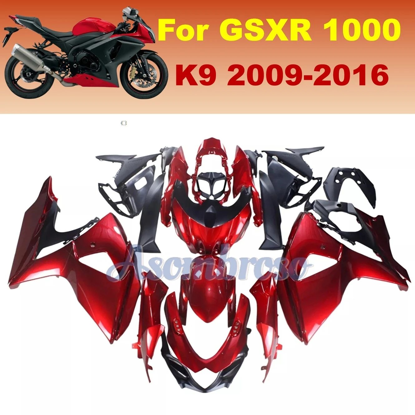 Complete Fairings For Suzuki GSXR1000 2009 2010 2011 2012 2013 2014 2015 2016 GSXR 1000 K9 ABS Bodywork Kit wine red